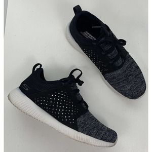 SKECHERS BOBS Women’s Ninja Glam Sneakers Shoes Sport Squad SZ 9.5 32520 BLACK